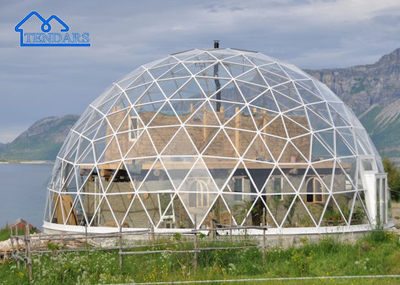 خرید عایق بندی 10m Dia چادر گنبد تجاری پوشش PVC فولاد گالوانیزه برای فضاهای رویداد تولید آنلاین