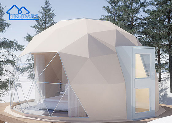 خرید چهار فصل 8m Dia Glamping چادر هتل چادر فولاد گالوانیزه قاب ضد آب پارچه برای استراحت های ساحل تولید آنلاین