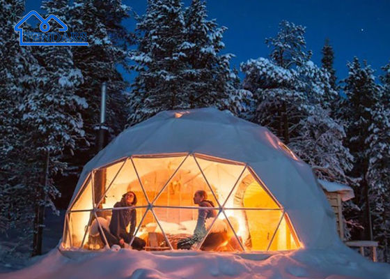 خرید 6061/T6 قاب آلومینیومی 12 متری چادر هتل Dia Glamping چادر PVC Canvas حمام En-Suite برای استراحتگاه های لوکس تولید آنلاین
