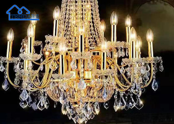 خرید لوازم جانبی چادر مهمانی های خلاقانه فضای سقف لوکس کریستال لوستر چادر بیرونی با چراغ online manufacture