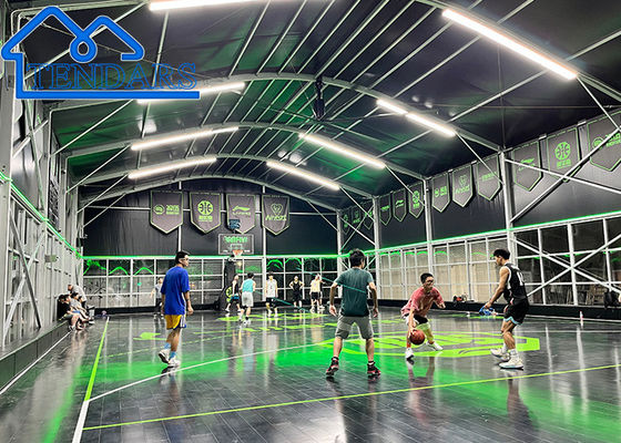 خرید 30x50m ضد آب PVC غشا سالن ورزشی چادر آلومینیوم آلیاژ بار برف برای زمین بسکتبال تولید آنلاین