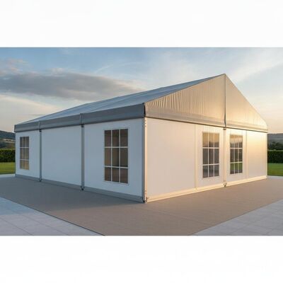 خرید ماژولار 8x15m دیواری سخت آلومینیوم پارتی مارکیو چادر ساندویچ پانل عایق بندی شده ساختار رویداد تجاری اروپا تولید آنلاین