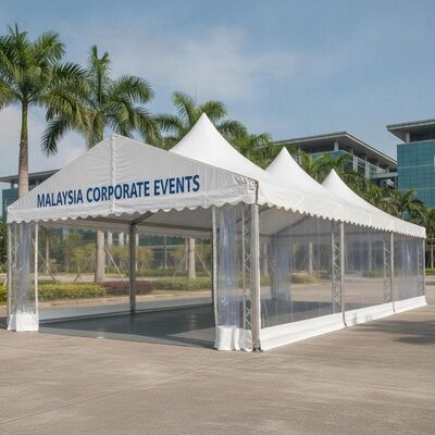 خرید خیمه مهمانی پریمیوم خیمه ضد آب PVC Canopy فریم آلومینیومی برای مالزی نمایشگاه های شرکتی رویدادها تولید آنلاین