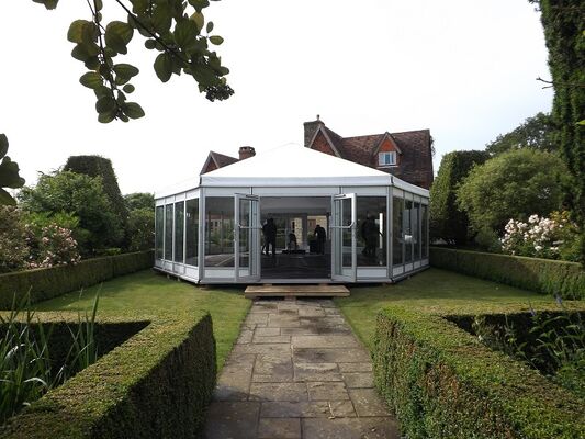 8x12m Glass Wall Panels L Series Clear Span Marquee Party Tent Tempered Glass Walls Exhibition Trade Show
