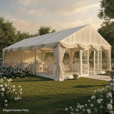 قاب آلومینیومی چادر خیمه شب بازی گاردن مهمانی زیبا سایبان عاج پنجره پانوراما پذیرایی در فضای باز فرانسوی