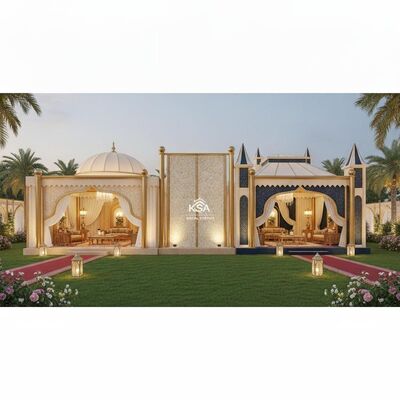 Premium Saudi Wedding Celebration Party Marquee Tent Gender Segregated Dual Hall Design for KSA Royal Events