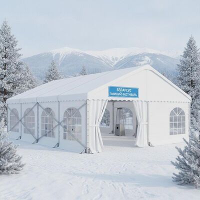 چادر مهمانی PVC سنگین پوشیدنی پوشیدنی Gazebo دیوارهای جانبی تقویت شده برای جشنواره زمستانی بلاروس